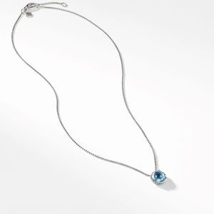 David Yurman Petite Chatelaine® Necklace in Sterling Silver with Blue Topaz